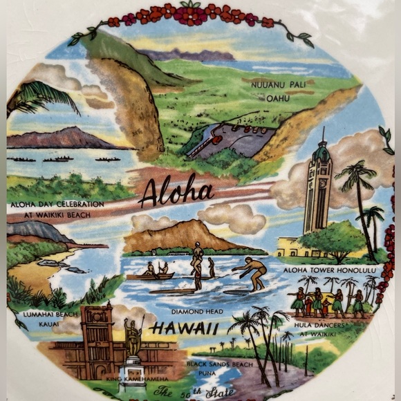 Vintage Hawaiian Aloha Plate - Picture 2 of 6